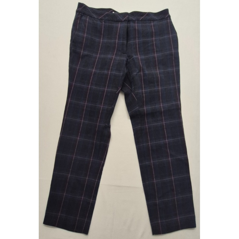 J. Jill premium bi-stretch women's black plaid ankle‎ length pants sz. 6